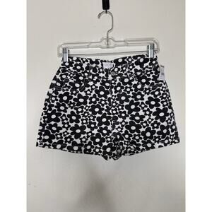 Full Tilt Jean Shorts NEW Wom. Sz 24 Black/White Floral Boho Beach Hippie Festiv